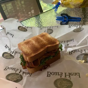 a sandwich on a wrapper
