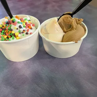 Vanilla and orange dream with nerds  Chocolate and orange dream.