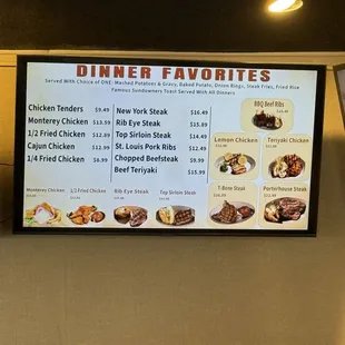 10/25/24 Dinner menu