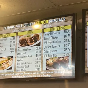 menu and prices