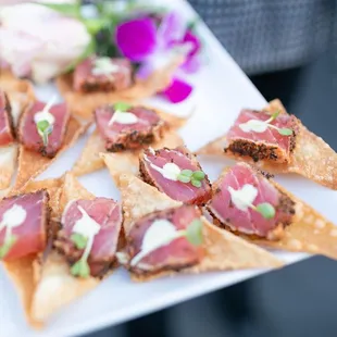 Tuna ahi poke during cocktail hour