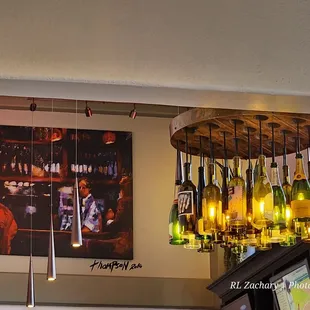 hanging wine bottles