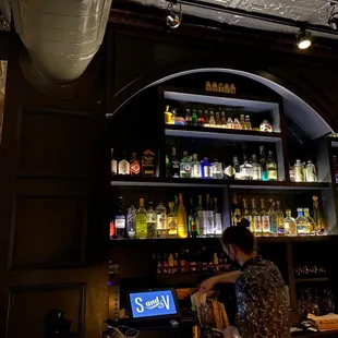 a bartender at a bar