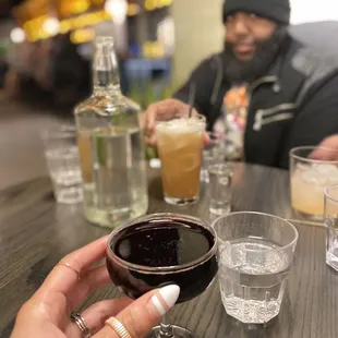 Sharing cocktails with our good friends tonight.