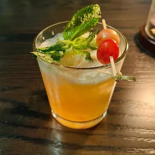 THROUGH THE GRAPEVINE Mezcal, Lime, Aloe Vera, Red Grapes, Strawberry, Sweet Mint, Cucumber, Sea Salt