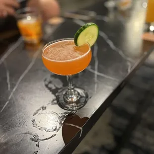 a cocktail on a table