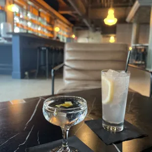 Grey Goose martini and spicy Paloma