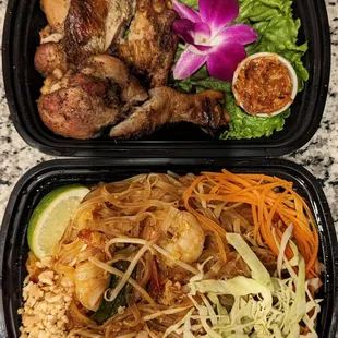 Pad Thai and their Grilled Chicken Special