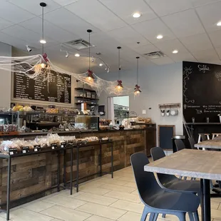 the interior of a cafe