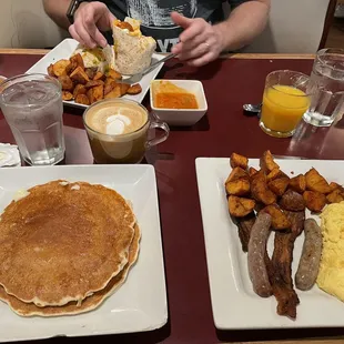 a man eating breakfast