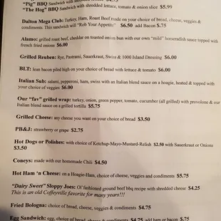 Page 2 of Menu