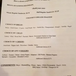 Page 1 of menu