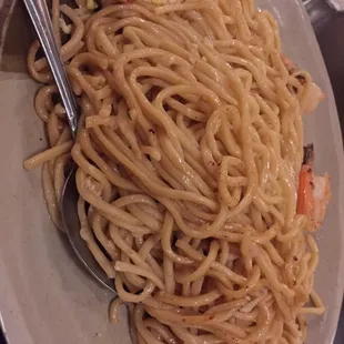 Garlic noodles with shrimp -