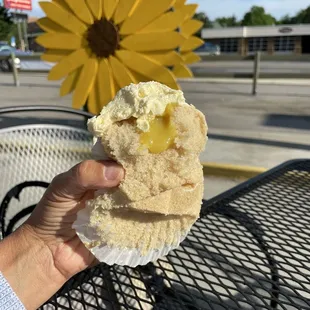 Look at the lemon curd oozing from the middle. Let me just say, the last bite was the best this side of heaven.