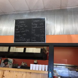 They have no menu, just a chalk board with today's listings.
