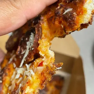 Piece of metal left of where I just bit.