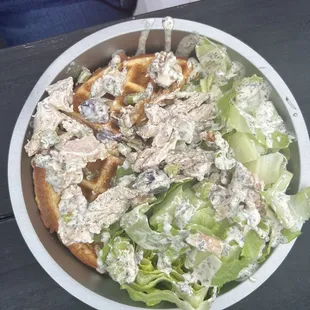 Chicken salad waffle