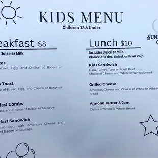 Kid&apos;s menu