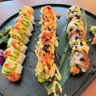 Lemon Wheel, Sexy Man, and Wagyu Rolls