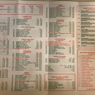 the menu