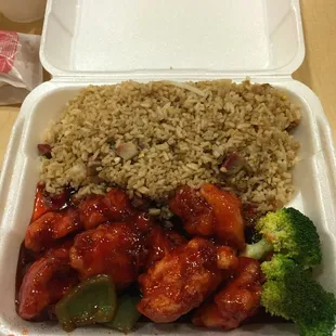 General Tso's Chicken - while I was waiting on it to cool down to eat.  Quite tasty!