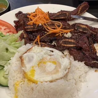 Grilled Korean Beef Short Ribs Rice Plate