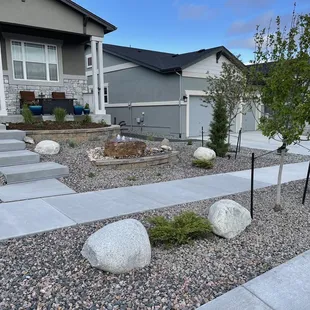the front yard of a home