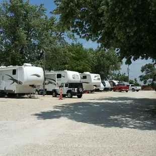 The middleof our park which has 10 sites with full hookups which include water sewer and electric. (20, 30, and 50 amp service)