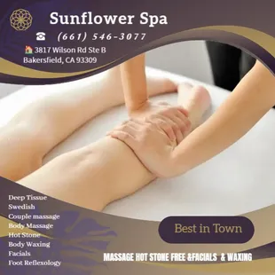 Reflexology, called "Zone Therapy" using gentle to firm finger pressure to an acupressure point 
on the feet ankles and legs ...