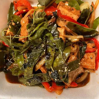 Vegan Basil Tofu - Tau Hu Xao La Que