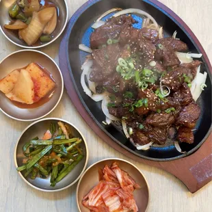Dwaeji Galbi: BBQ Pork [Collar] w/ banchan | $27