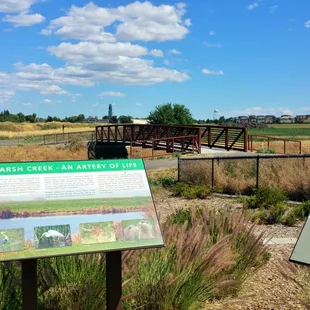 Sungold Park is located right next to a bike path! This is a bike bridge by Marsh Creek. This makes it a nice park to bike to!