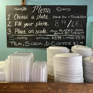 a menu on a chalkboard