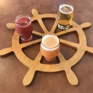 Cool flight holder holds a lot of tasters.