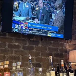 Two TVs maybe three. Nice pub atmosphere.