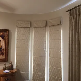 Flat Roman Shades with valance flap