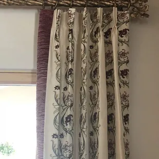 Decorative Iron Rods enhance these beautiful draperies.