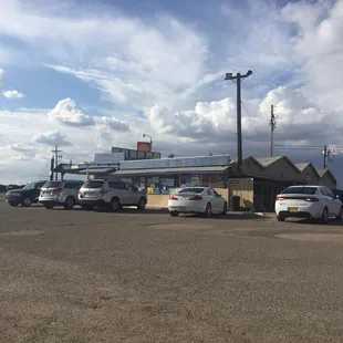 The view from the side lot