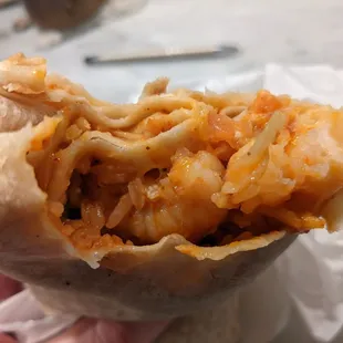 Shrimp diablo burrito was very spicy.  Too much heat.