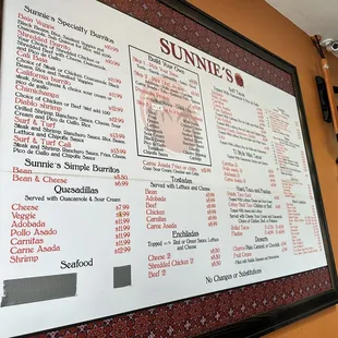 menu