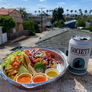 1 grilled and 1 beer battered fish taco