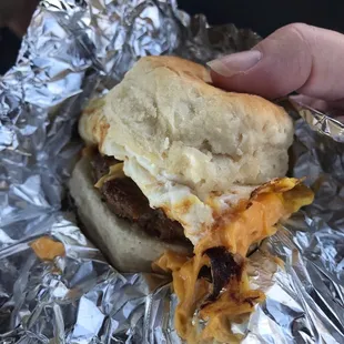 Breakfast sandwich from Sunny Acres Farm at Jeffersontown Farmers Market