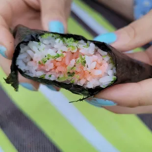 cod roe onigiri?? I think