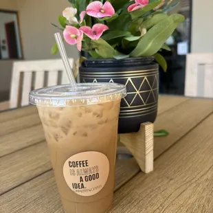 Cold brew with almond milk and brown sugar cinnamon