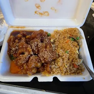Sesame chicken combo platter