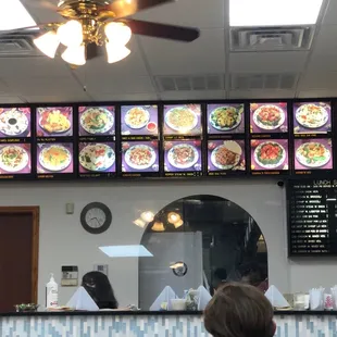 Counter, menu photos