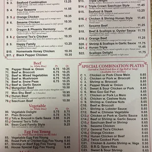 Updated Menu