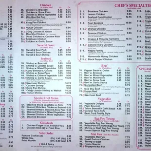 menu