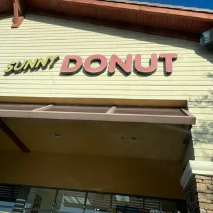 the front of a donut shop