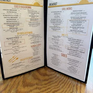 Full breakfast menu